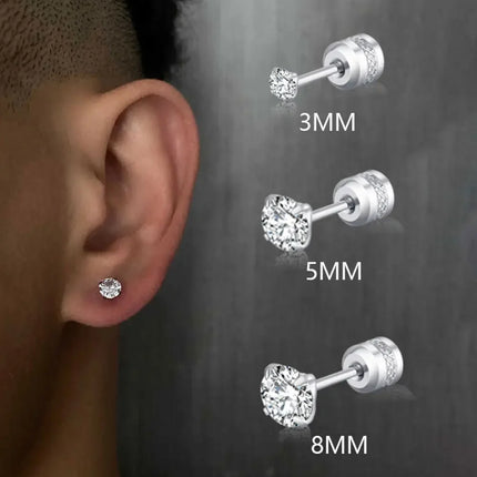 ‌2025 New Gold Color Stainless Steel Boho Zircon Stud Earrings Hypoallergenic Light Luxury Jewelry for Women, for Daily & Party