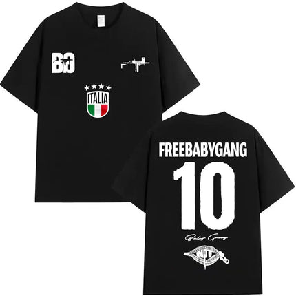Rappeur Baby Gang Tour 2026 Album Merch T-shirts Men Women Clothing Hip Hop Oversized T Shirt Summer Casual Short Sleeve T-shirt