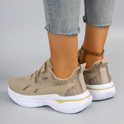Spring and Autumn New Women's Casual Lace-Up Comfortable, Breathable, Lightweight and Wear-Resistant Sports Shoes