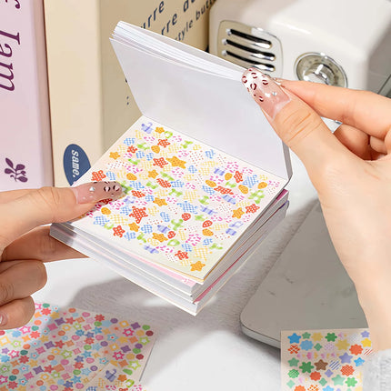 Starstorm 24 Sheet Holographic & Matte Mini Sticker Book 8x8cm Aesthetic Journaling Supplies Planner Scrapbooking Deco Stickers