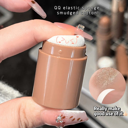 Cappuvini Natural 3D Contouring Stick with Smudge Brush Moisturizing Silky Matte Brown for Nose Shadow Makeup Contour