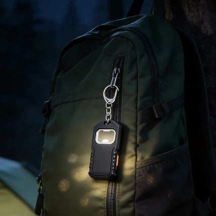 Portable Keychain Mini Flashlight USB C Rechargeable LED Emergency Charging Light Camping Walking Pocket Lamp With Bottle Opener