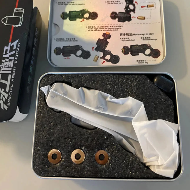 Mini Metal EDC Stress Relief Toy Pistol Guns Eject Fidget Roller Spinner Mechanical Slider Ratchet Wheel Paragraph Ring Adults