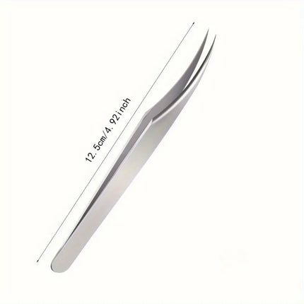 1Pc stainless steel eyelash tweezers, dolphin clip, super sharp, also suitable for ingrown hair removal, blackhead remover