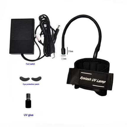 USB New UV Eyelash Glue Quick Drying Lamp Beauty Nail and Eyelash Quick Cure Machine Portable Wrist UV Cure Lamp