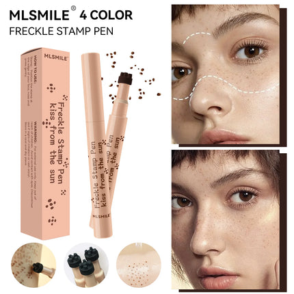 Freckle Pen Natural Lifelike Fake Freckles Pen Lasting Look Dot Spot Pen Makeup Waterproof Light/Dark Brown Freckles Stamp Pen