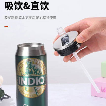 500ML Termos Beer Cup 304 Stainless Steel Car Thermos Cola Can Laser Printing Botella De Acero Inoxidable Ninos Garrafa Termica