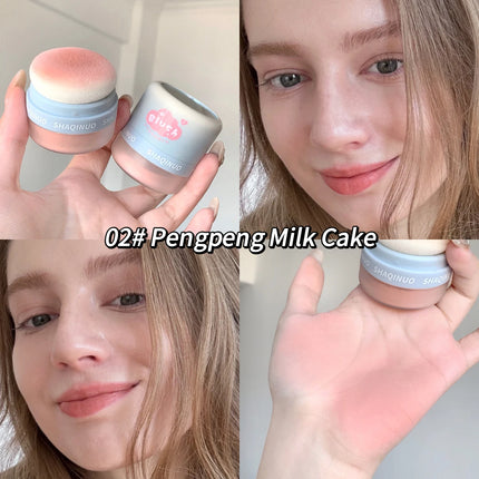 SHAQINUO 3 Color Airy Boom Blush Powder Lazy Air Blush Expanding Mushroom Head Blush Powder Even Skin Tone Blush