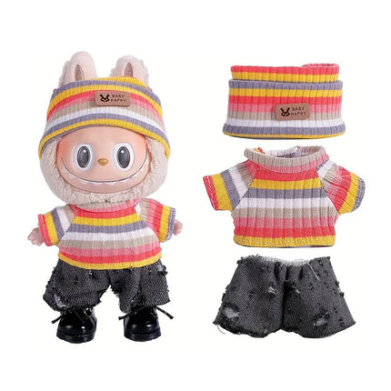 For Labubu accessories Sitting Party Series Classic Dress Grid For Labubu outfit Kid Gift Labubu clothing labubu clothes