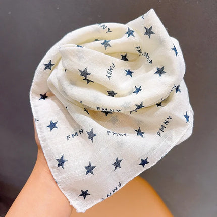 Thin Baby Scarf for Girls, Soft Skin-Friendly Chiffon Neck Warmer, Cute & Versatile Square Scarf for Toddlers in Autumn, Winter