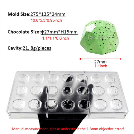 3D Polycarbonate Chocolate Molds Sphere Diamond Chocolate Bombs Bonbons Candy Bar Professional Confectionery Baking Pastry Tools