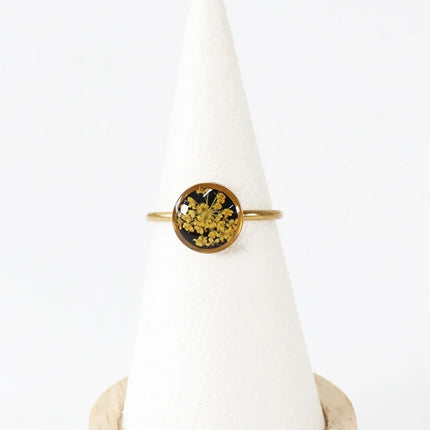 Wency Stainless Steel Dried Flower Round Rings For Women Eternal Flower Open Finger Ring Jewelry Wedding Band Gift Wholesale New