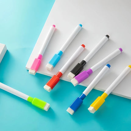 8-Color Dry Erase Whiteboard Markers with Magnetic Eraser, Suitable for Office Whiteboards, Calendars,Creative Holiday Gifts