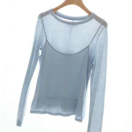 Hirsionsan 2026 New Basic Soft Elegant T Shirts Women Summer Autumn Loose Female Tees Ladies Chic Casual Knitted Soft Woman Tops