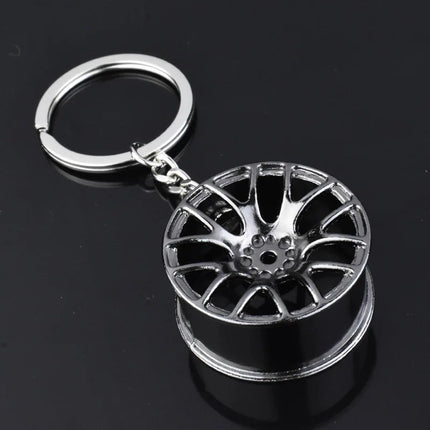 Creative Gear Head Keychain Speed Gearbox Keyring For Car Key Turbo Hub Brake Disc Pendant Shock Absorber Keys Holder Chain Ring