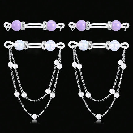 2Pairs Fake Nipple Rings - Adjustable Fit Daily Wear Nipple Nooses - 8mm Candy Beads, Fake Nipple Jewelry Faux Nipple Piercing