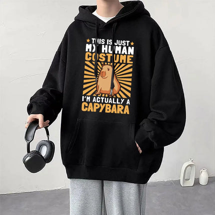 Funny Animals Capybara Print Hoodies Men Women Cartoon Hooded Sweatshirt Harajuku Student Hoodie Casual Streetwear Tracksuits