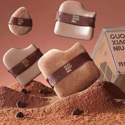 6pcs Mini Makeup Blender Puffs Quick Blending Chocolate Color Makeup Sponge Dry Wet Use Double Sided Cosmetic Tool Daily Makeup