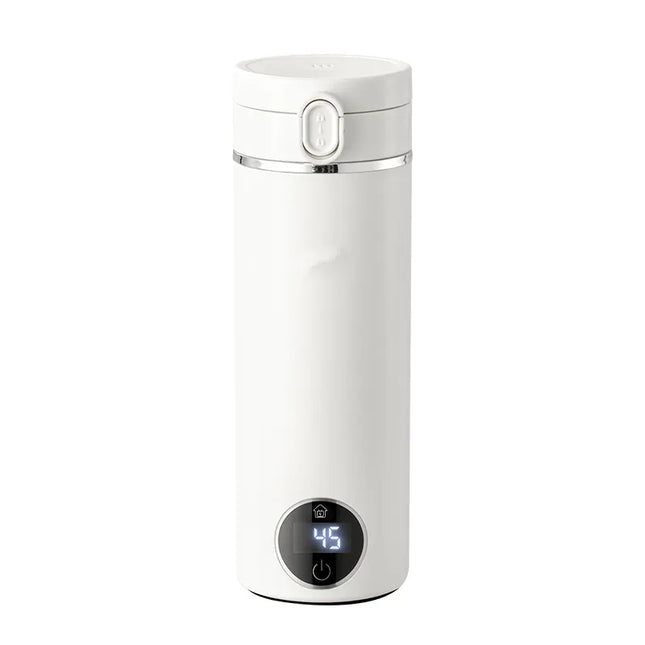 JFBONIN Portable Hinged Lid Electric Water Kettle Home Milk Temperature Adjusting Pot Quick Heating Stainless Steel Tea Maker
