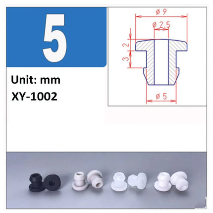 Black Silicone Rubber Snap-on Grommet Hole Plugs End Caps Bung Wire Cable Protect Bush 4.5mm-30mm