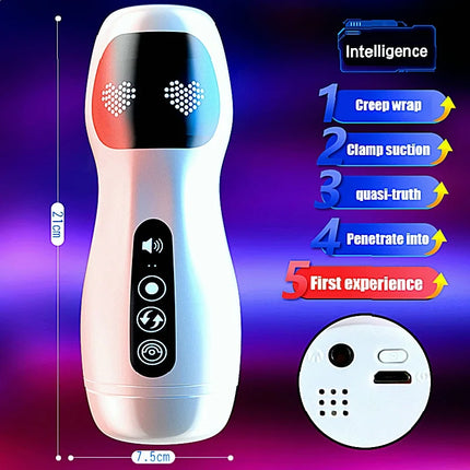 Silicone Automatic Male Masturbator Cup Provides Endurance Exercise Through Vibration Blowjob Functions As Penis Trainer Toy
