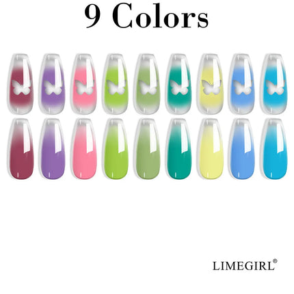 9-colors Memories of Autumn Patter Glue Smudges Canned High Saturation Popular Semi-solid Nail Polish Glue Nail Salon