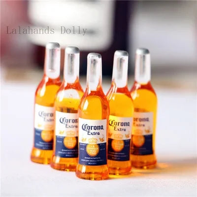 Sale 5Pcs/set  Stereo Beer Bottle Mini Corona Miniatures Food Play with Shooting Props  Dollhouse DIY Accessories