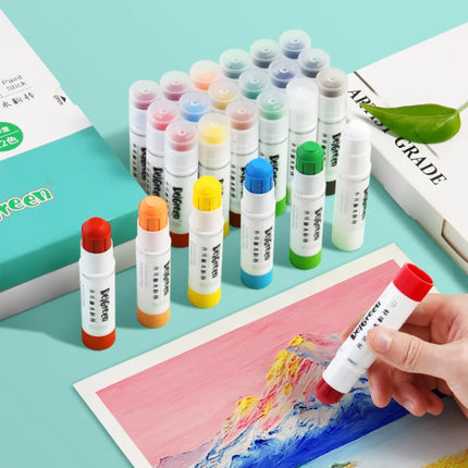 Profession Solid Gouache Stick Basic/Macaron Pastels Crayons Painting Kids Drawing Art Supplies Non-Toxic Wax Crayon DELGREEN