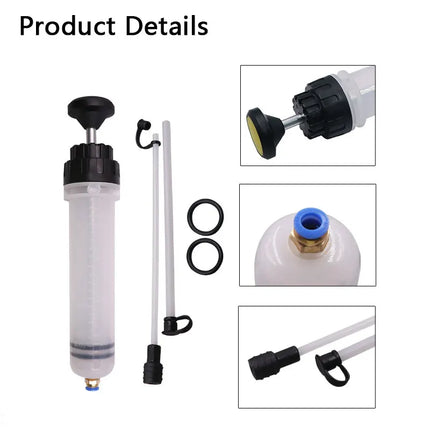 Car Engine Oil Fluid Pump Efficient Vacuum Manual Inhalation Syringe Style Engine Cooolant Transfer Translucent 500cc/1500cc