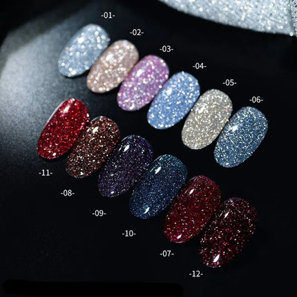 10ml Glittering Diamond Nail Polish Gel Fashion DIY Dandy Broken Diamond Gel Nail Art Semi Permanent Nail Varnishes Manicure