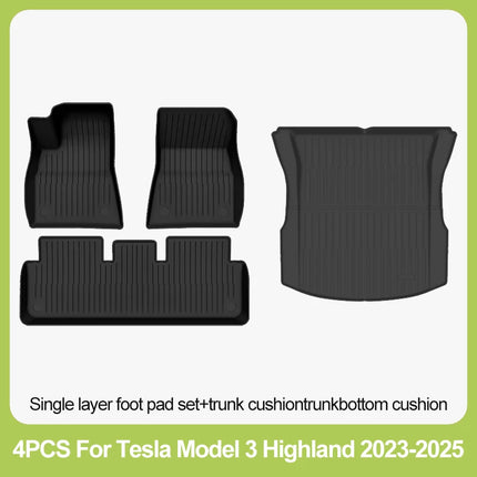BYTON Floor Mats Compatible Custom Fit Floor Liners for 2023-2026 Tesla Model 3 Highland All Weather Protection car mats