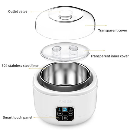 1.0L Automatic Yogurt Maker Household Multifunctional Yogurt Machine Rice Wine Natto Machine DIY Yogurt Tools with Jars 220V
