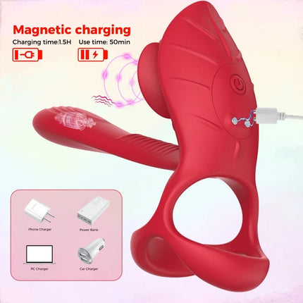 Rose Lock Ring Vibrator for Men,delayed Ring for Masturbation,stimulating Penis and Prolonging Orgasm,adult Products for Couples