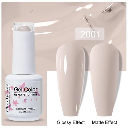 Clou Beaute 15ml Nail Gel Polish Vernis Semi Permanent UV LED Lamp Lakiery Hybrydowe Hema Free Red Nail Art Gel Lacquer Gel