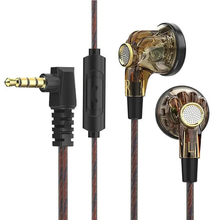 QKZ MDR Flat-Head Headphones 16MM Large Dynamic HIFI Bass Sport Earbuds Music Wired Earphones 3.5MM AUX Headset In Ear With Mic