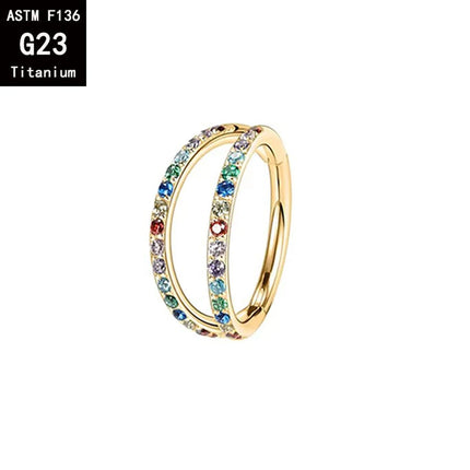 G23 Titanium ASTM F136 Nose Rings Piercing Hoop Earrings For Women Septum Nose Ring Clicker piercing Set  Body Jewelry