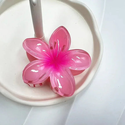 Hawaiian Gradient Hair Clips Flower Hair Claws Big Size Fashion Head Wear Hairpin for Women Girls Crab Barrette Hair Accessories