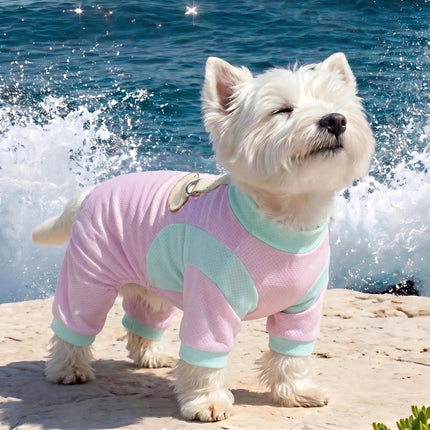 Summer Pet Dog Cooling Jumpsuit Ice Silk Breathable Quick Drying Small Dog Clothes Summer Mesh Vest Puppy Chihuahua Pet Clothes