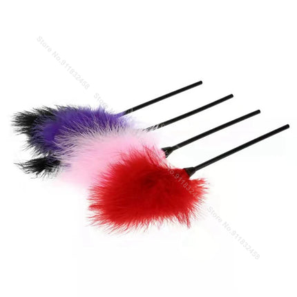 Beginner BDSM Flirting Set –Sensual Tickler Feathers & Brushes Kit, Adult Sensory Massage Tools for Couples Women Men