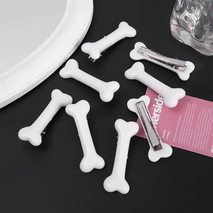 White Bone Hairpins Fashion Lovely Women Gril Headwear Barrettes Hair Band Accessories Vivid Dog Bone Hair Clips Side Hair Pin