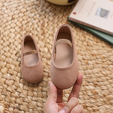 New Girl Dresses Casual Shoes Simple Fashion Children Leather Shoes Solid Color Spring Autumn Kids Princess Ballet Flat Shoes