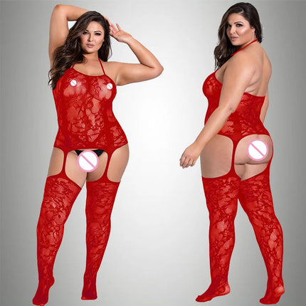 New Plus Size Bodystocking Bodysuits For Women Sexy Fishnet Lingerie Babydoll Dress Porno Underwear Mesh Stockings For Sex