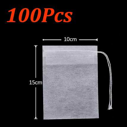 1000-100Pcs Disposable Tea Bags Empty Scented Tea Filter Bags Paper with Drawstring for Coffee Herb Loose Tea Kitchen Tools
