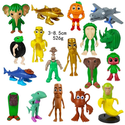 Tungtungtung Shanhaijing Wooden Stick Man Shark Model Funny Doll Action Figures Decorations PVC Toys Collectible Kid Boy Gifts