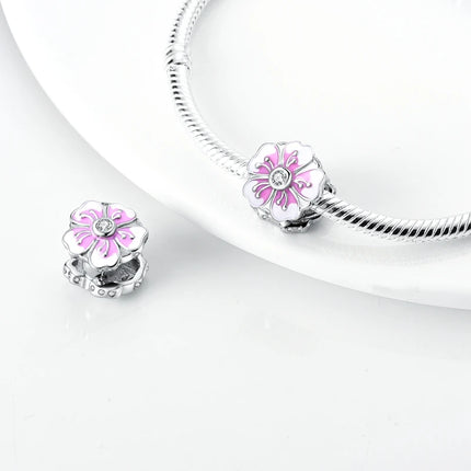 Spring Charms Beads Pendant 925 Sterling Silver Flower Butterfly Dragonfly Mushroom Charms Fit Bracelet Woman Man DIY Jewelry