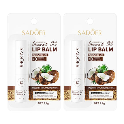 SADOER Coconut Lip Balm Moisturizing Anti Cracking Hydrating Repair Nourishing Anti Wrinkles Lipstick Lips Skin Care Products