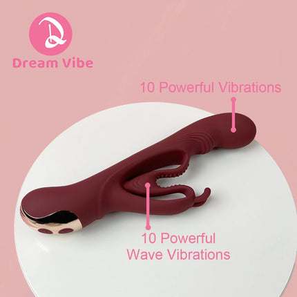 Heart Wave Rabbit Vibrator G-Spot Clitoris Stimulator Women's Sex Toy Pleasure Massager Sexual Penetration Big Dildo Vibrator