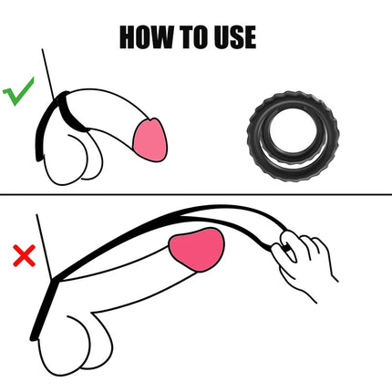 2 Types Silicone Cock Ring Scrotal Stretcher Delay Ejaculation Penis Ring Enlargement Male Chastity Device Sex Toys for Men