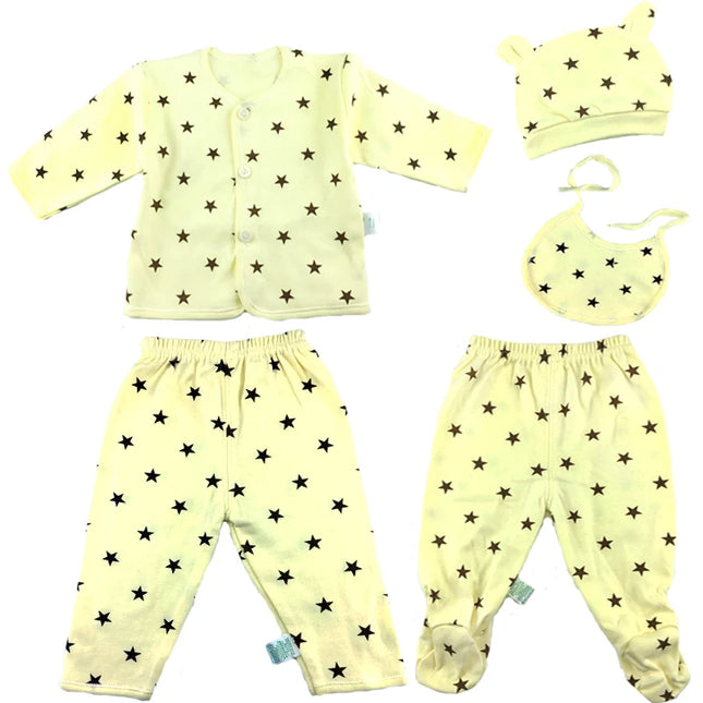 5 Pcs/set Newborn Baby 0-3 Month Clothing Set Babies T-Shirt Pants Hat Boy Girl Clothes Cotton Set