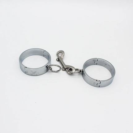 Metal Steel Circular Wrist Hand Ankle Cuffs with Detachable Connect Hook Restraints Lock Slave BDSM Shackles Adult Sex Toys